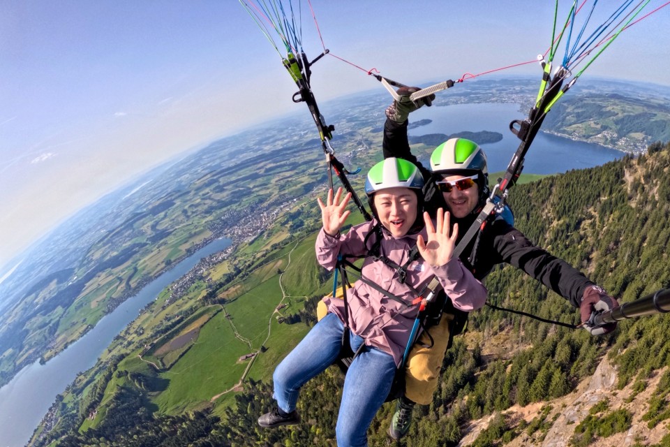 Scenic Thermal Flight Around Mount Rigi – Sunset, Alpine Glow & Melting Snowfields