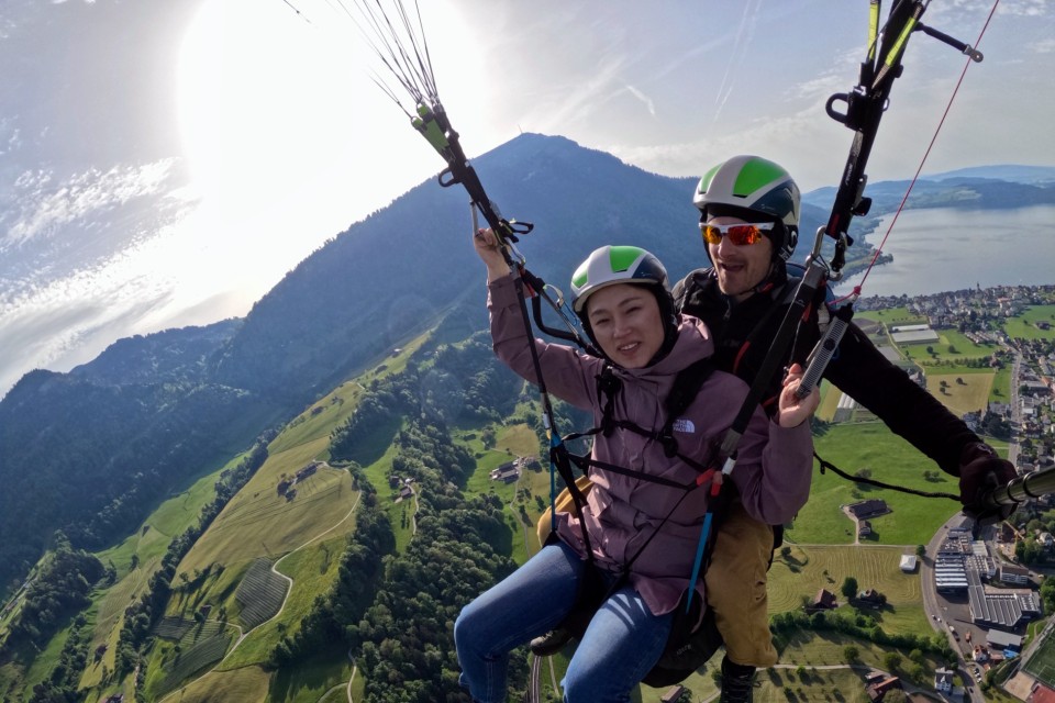 Scenic Thermal Flight Around Mount Rigi – Sunset, Alpine Glow & Melting Snowfields