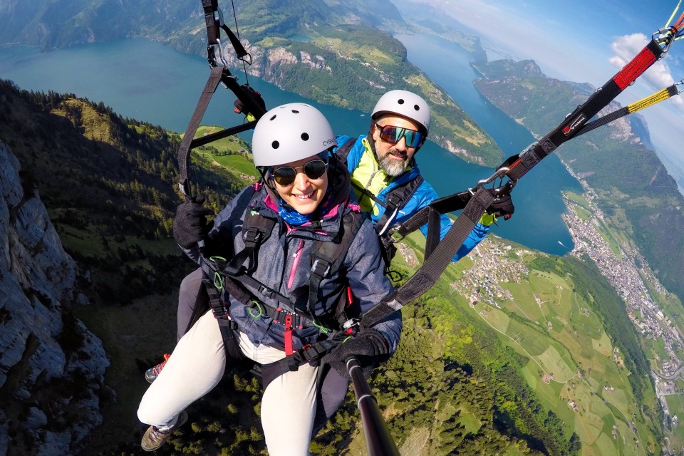Tandemflug vom Fronalpstock – über den Urnersee bis nach Brunnen